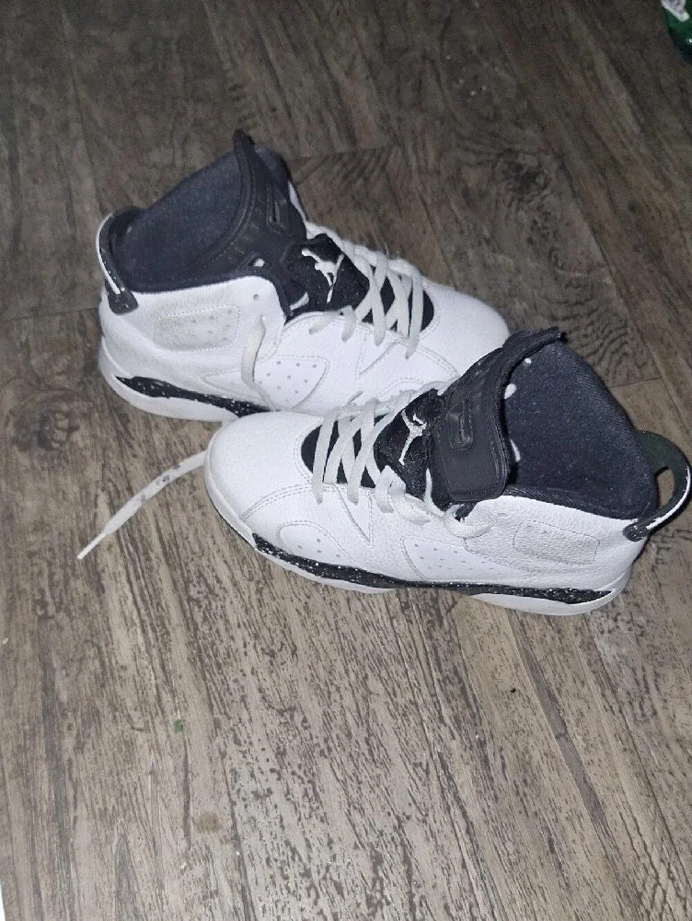 Jordan White and Black High-Top Basketball Sneakers